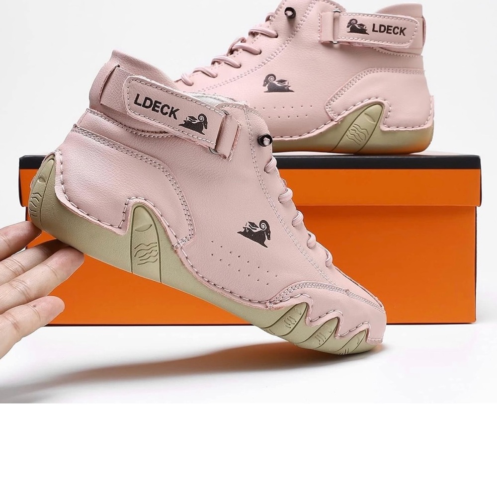 LDECK Women's Stylish Pink bootie Sneakers